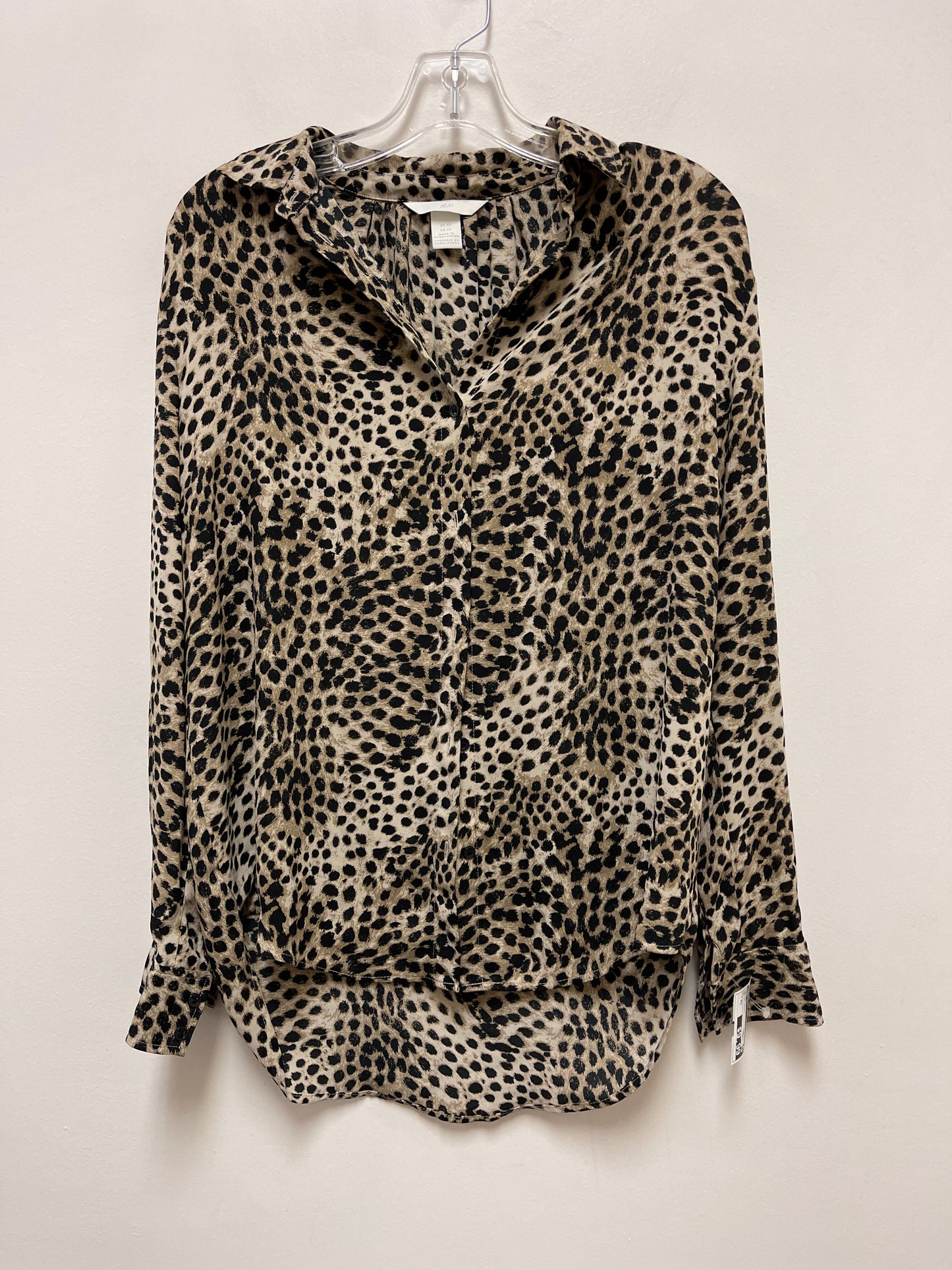 Animal Print Top Long Sleeve H&m, Size Xs