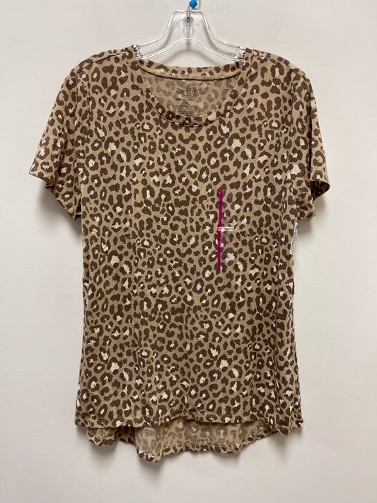 Animal Print Top Short Sleeve Zoe And Liv, Size 2x