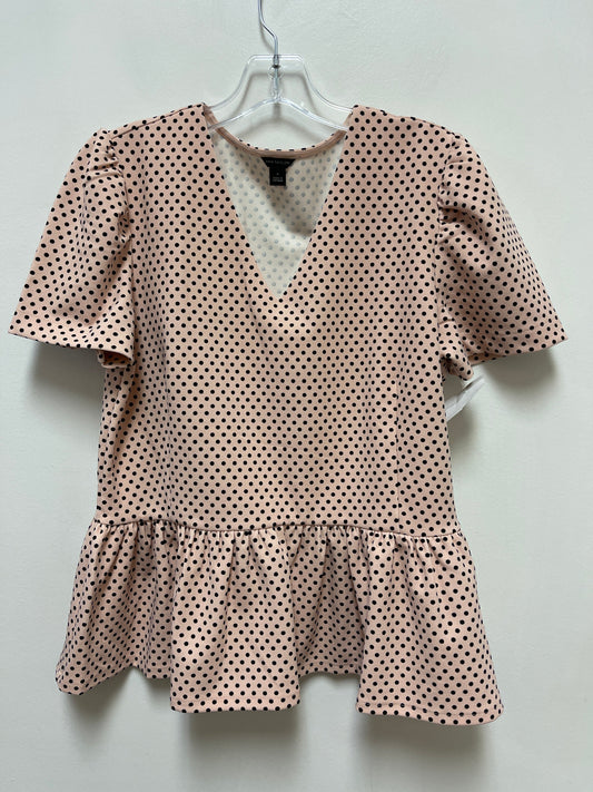 Polkadot Pattern Top Short Sleeve Ann Taylor, Size M