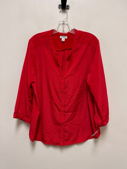 Top Long Sleeve By Old Navy In Red, Size: Xl