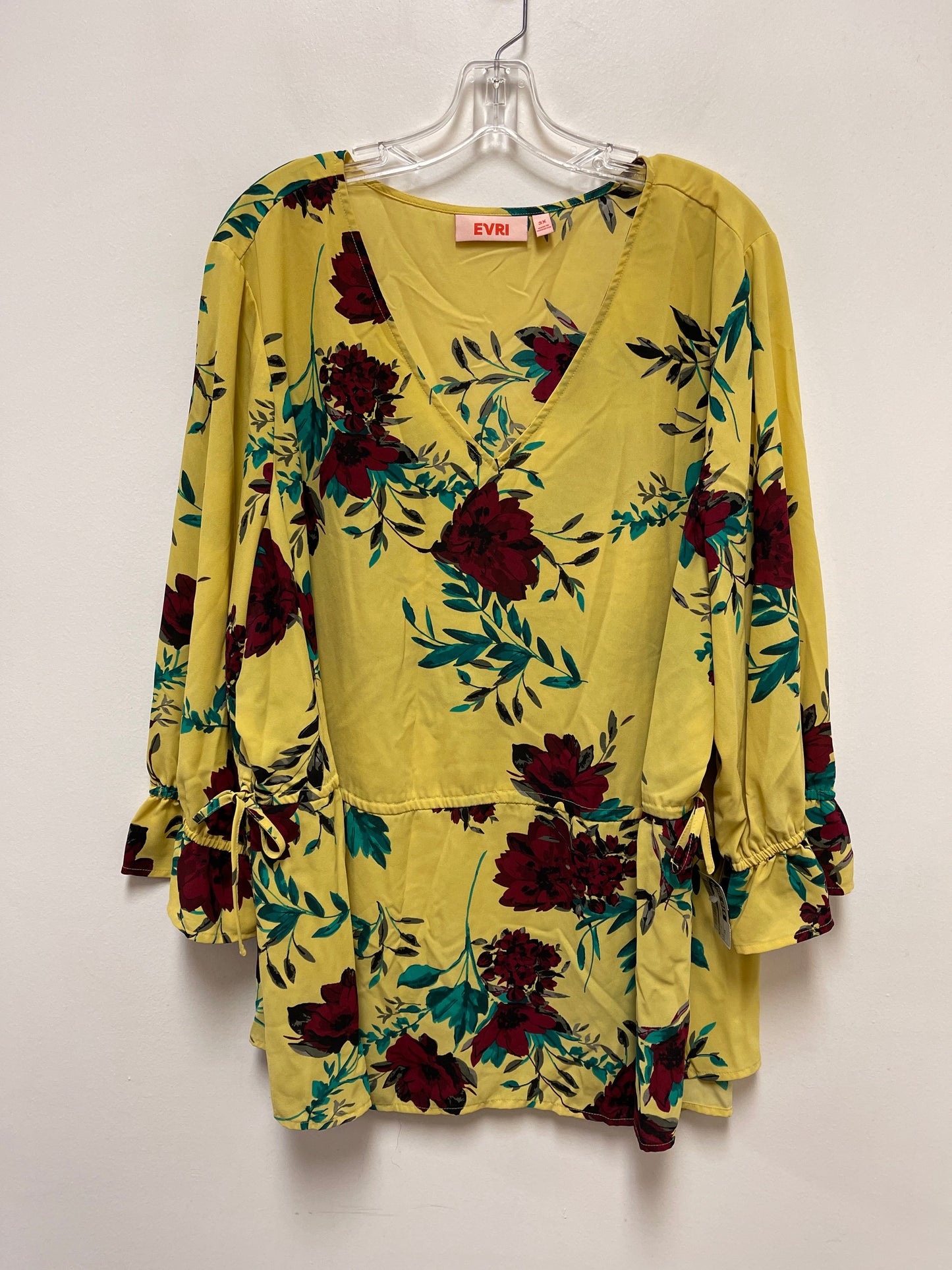 Top Long Sleeve By Evri In Yellow, Size: 3x