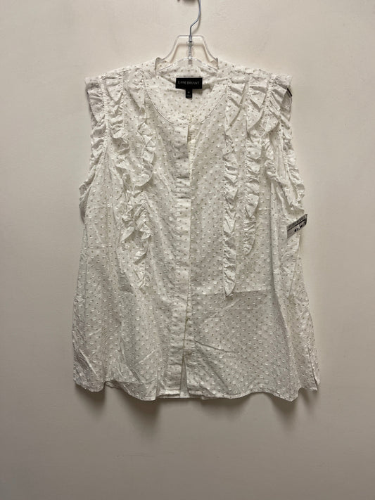 Top Short Sleeve By Lane Bryant In White, Size: 2x