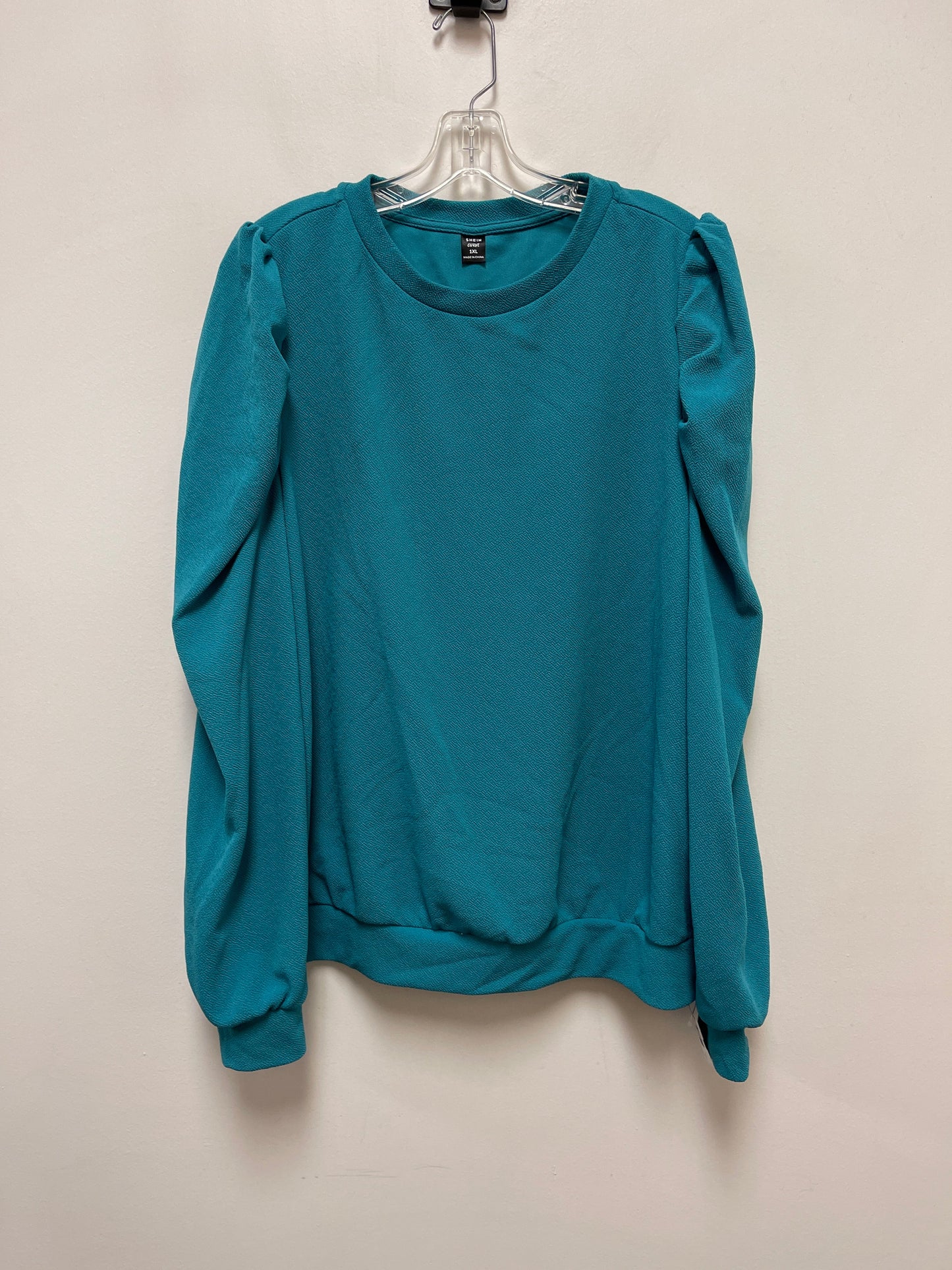 Top Long Sleeve By Shein In Blue, Size: 1x