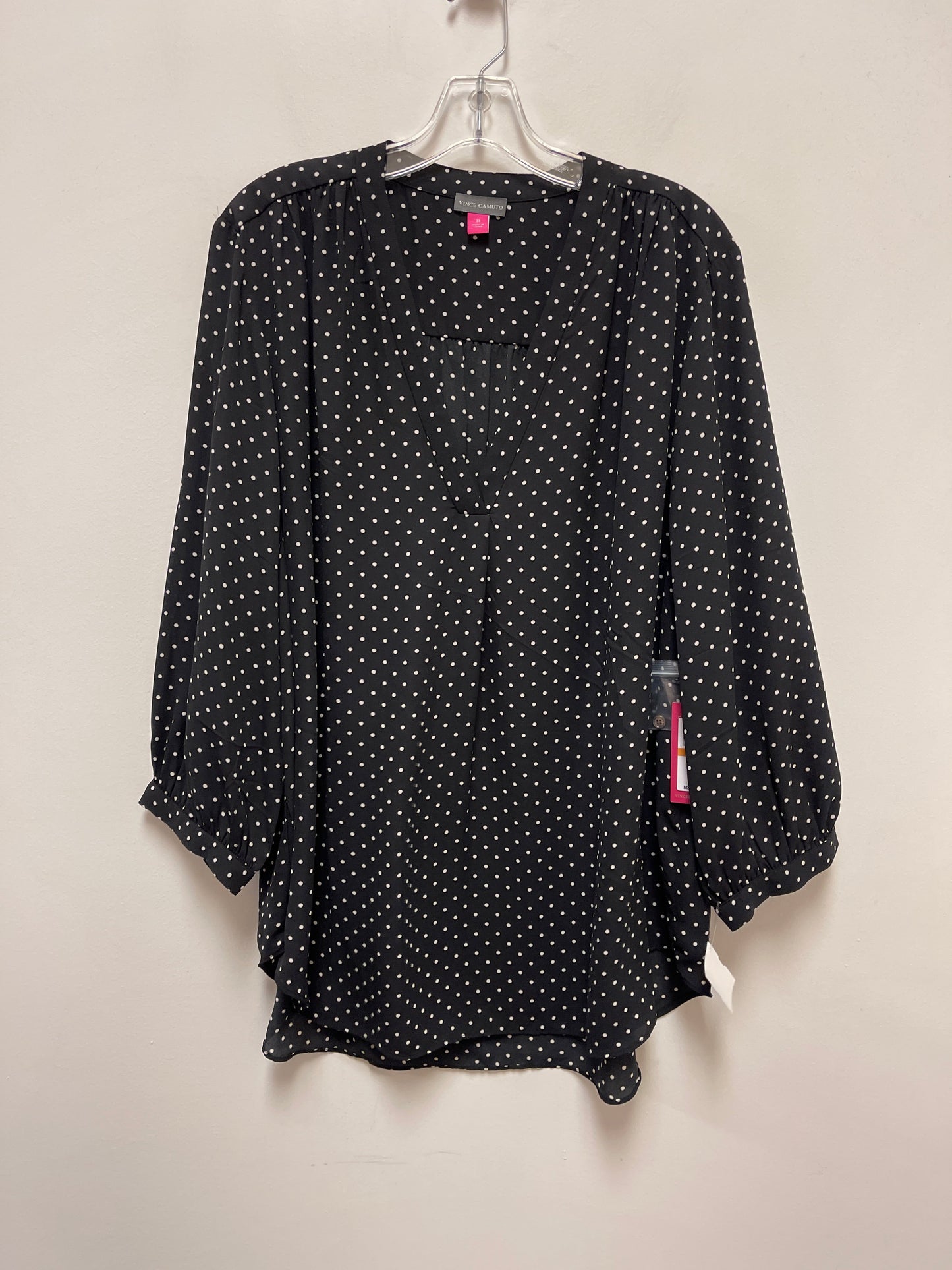 Top Long Sleeve By Vince Camuto In Polkadot Pattern, Size: 3x