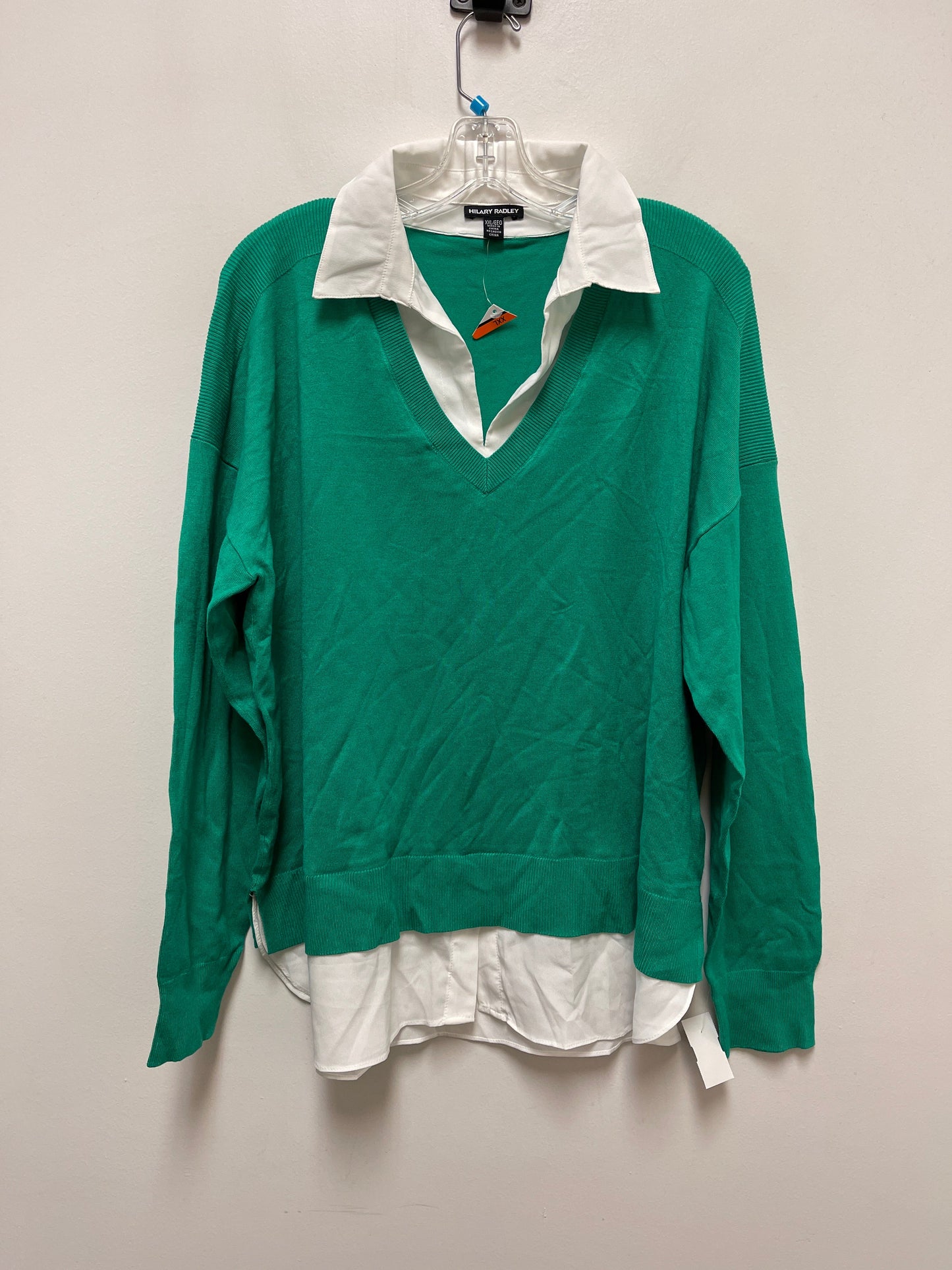 Top Long Sleeve By Hilary Radley In Green, Size: 2x