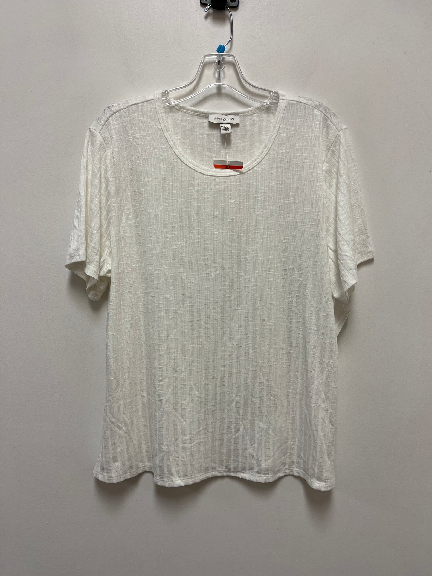 Top Short Sleeve By Vintage America In White, Size: 2x