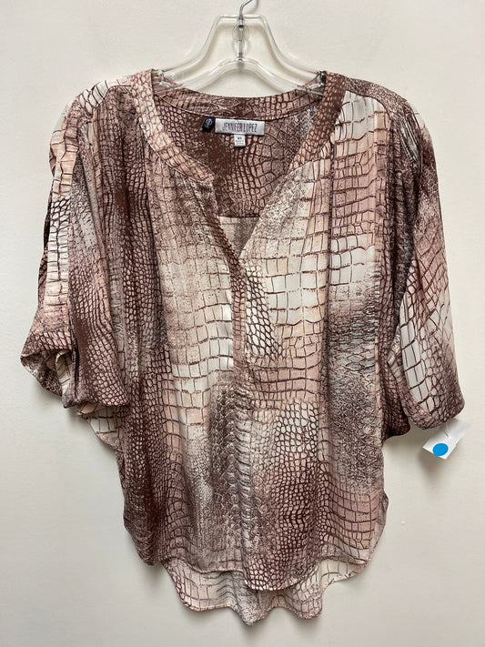 Top Short Sleeve By Jennifer Lopez In Snakeskin Print, Size: Xs