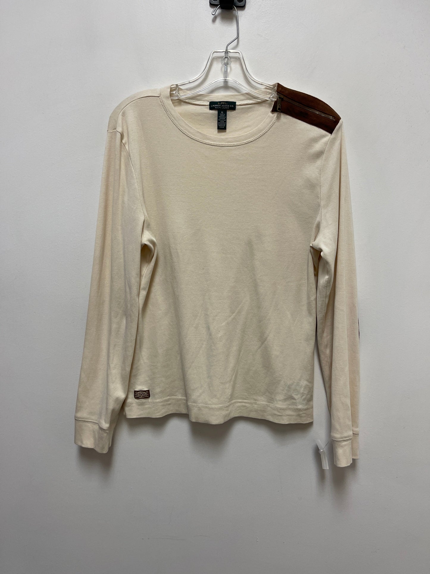 Top Long Sleeve By Lauren By Ralph Lauren In Cream, Size: Xl