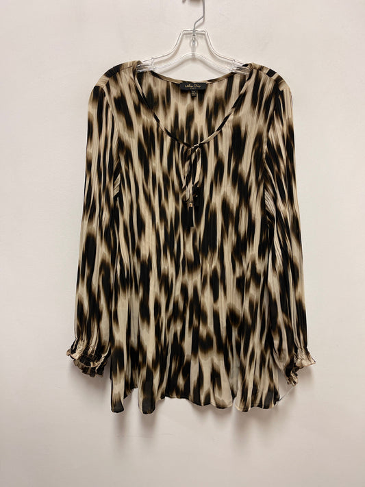 Top Long Sleeve By Melissa Paige In Brown, Size: 2x