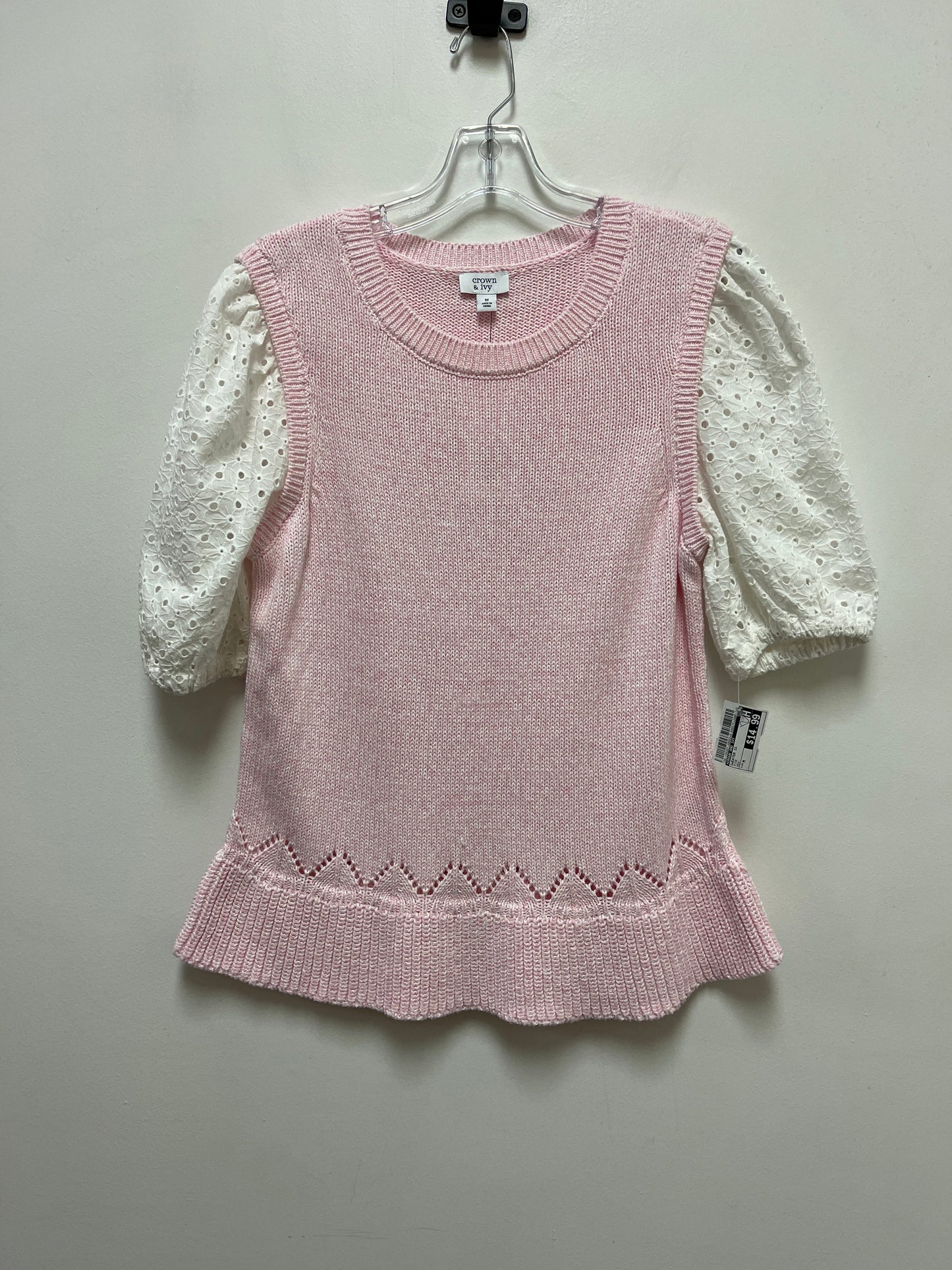 Sweater Short Sleeve By Crown And Ivy In Pink, Size: M