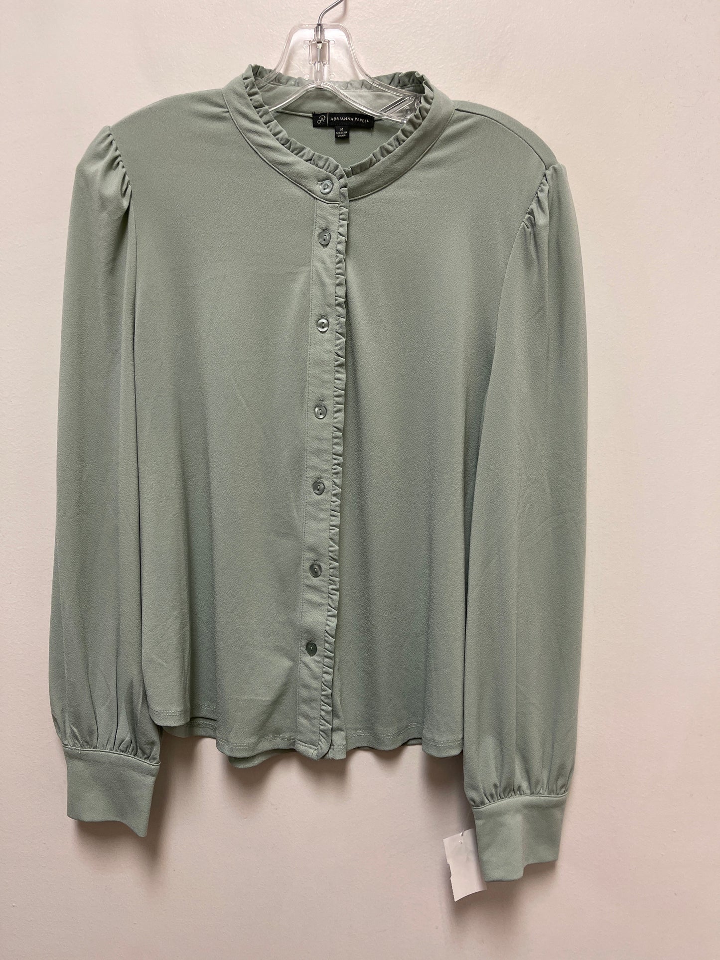 Top Long Sleeve By Adrianna Papell In Green, Size: M