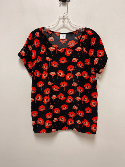 Top Short Sleeve By Cabi In Black & Red, Size: S