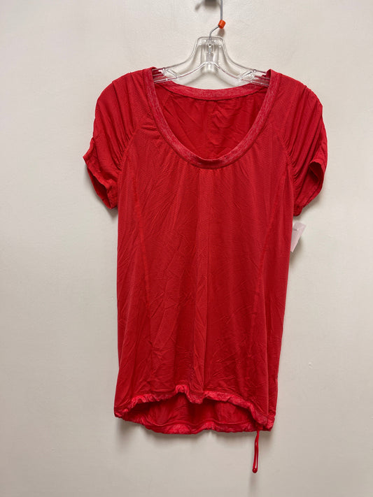 Athletic Top Short Sleeve By Lululemon In Red, Size: S