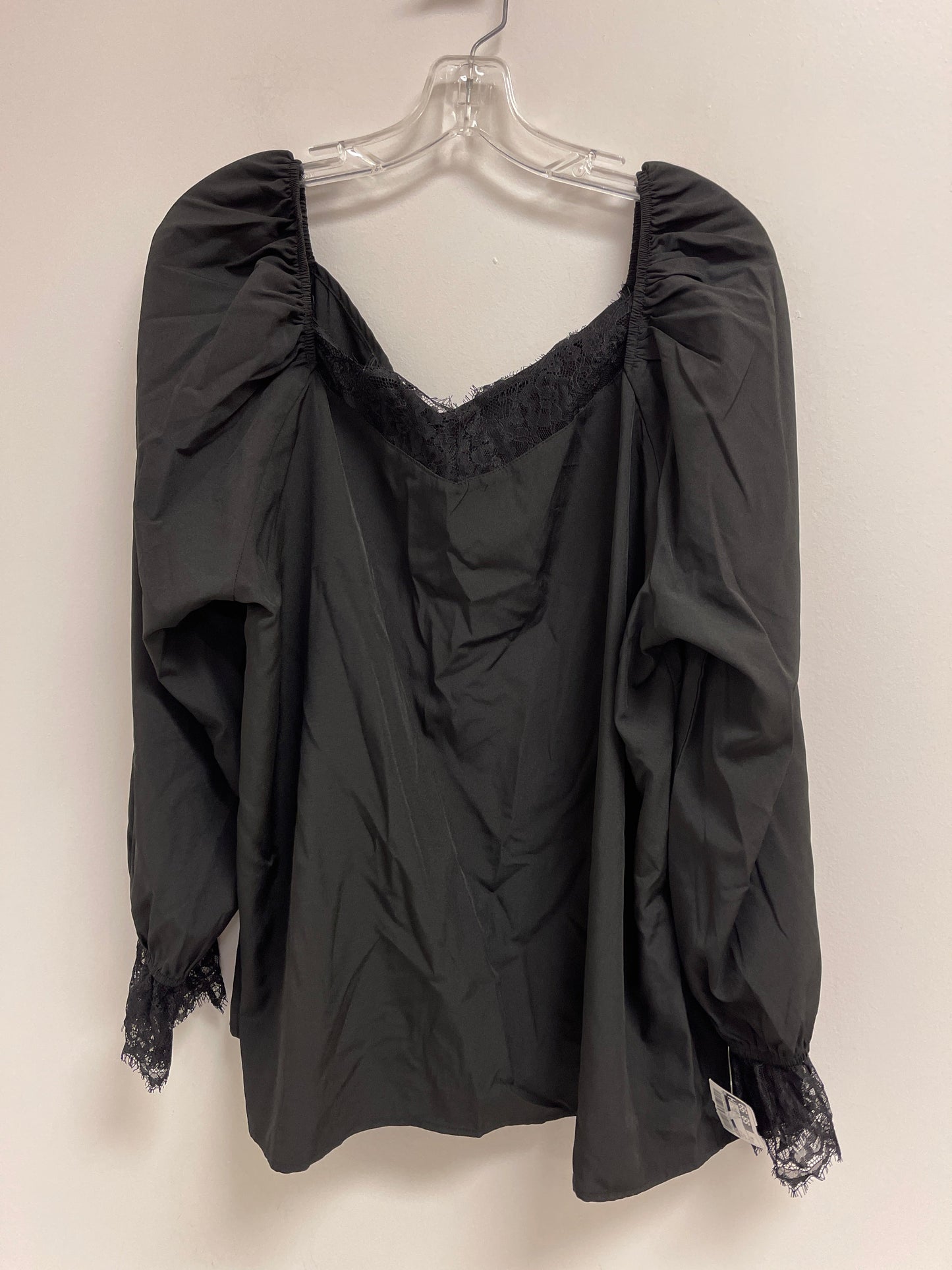 Top Long Sleeve By Shein In Black, Size: 3x