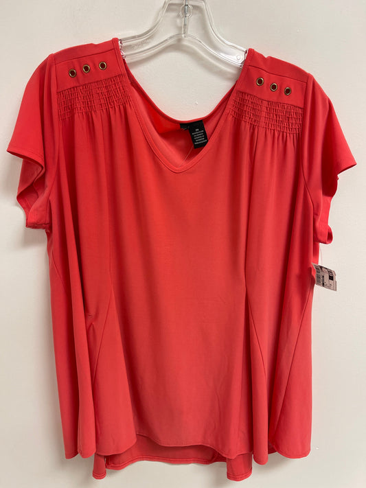 Top Short Sleeve By Clothes Mentor In Coral, Size: 2x