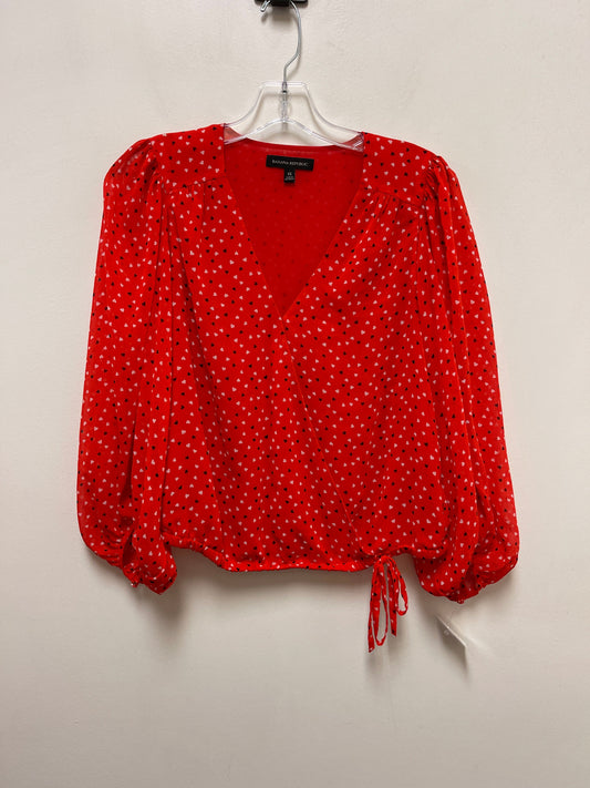 Top Long Sleeve By Banana Republic In Red, Size: Xs