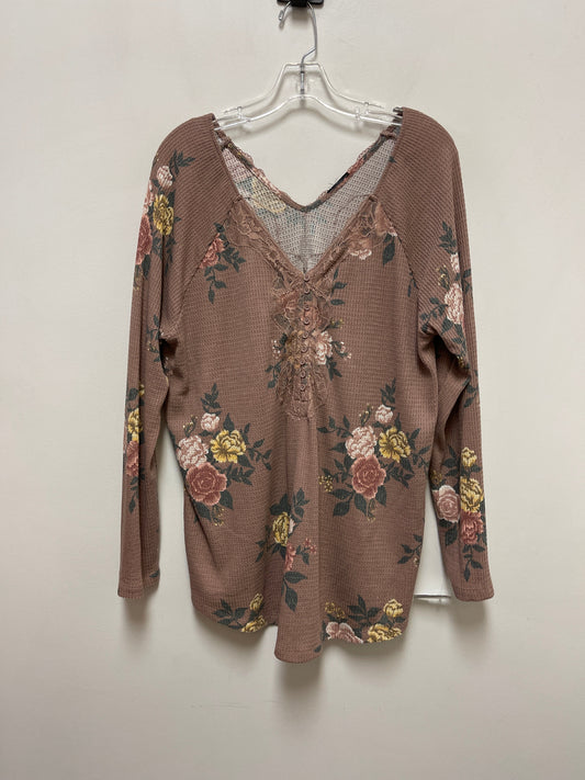 Top Long Sleeve By Clothes Mentor In Brown, Size: M