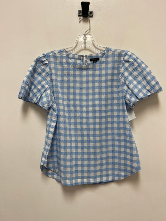 Top Short Sleeve By Ann Taylor In Blue & White, Size: Xs