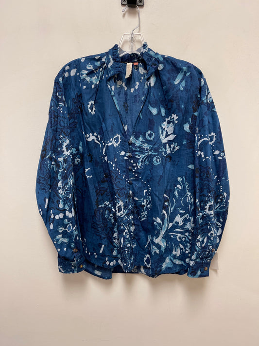 Top Long Sleeve By Pilcro In Blue, Size: S