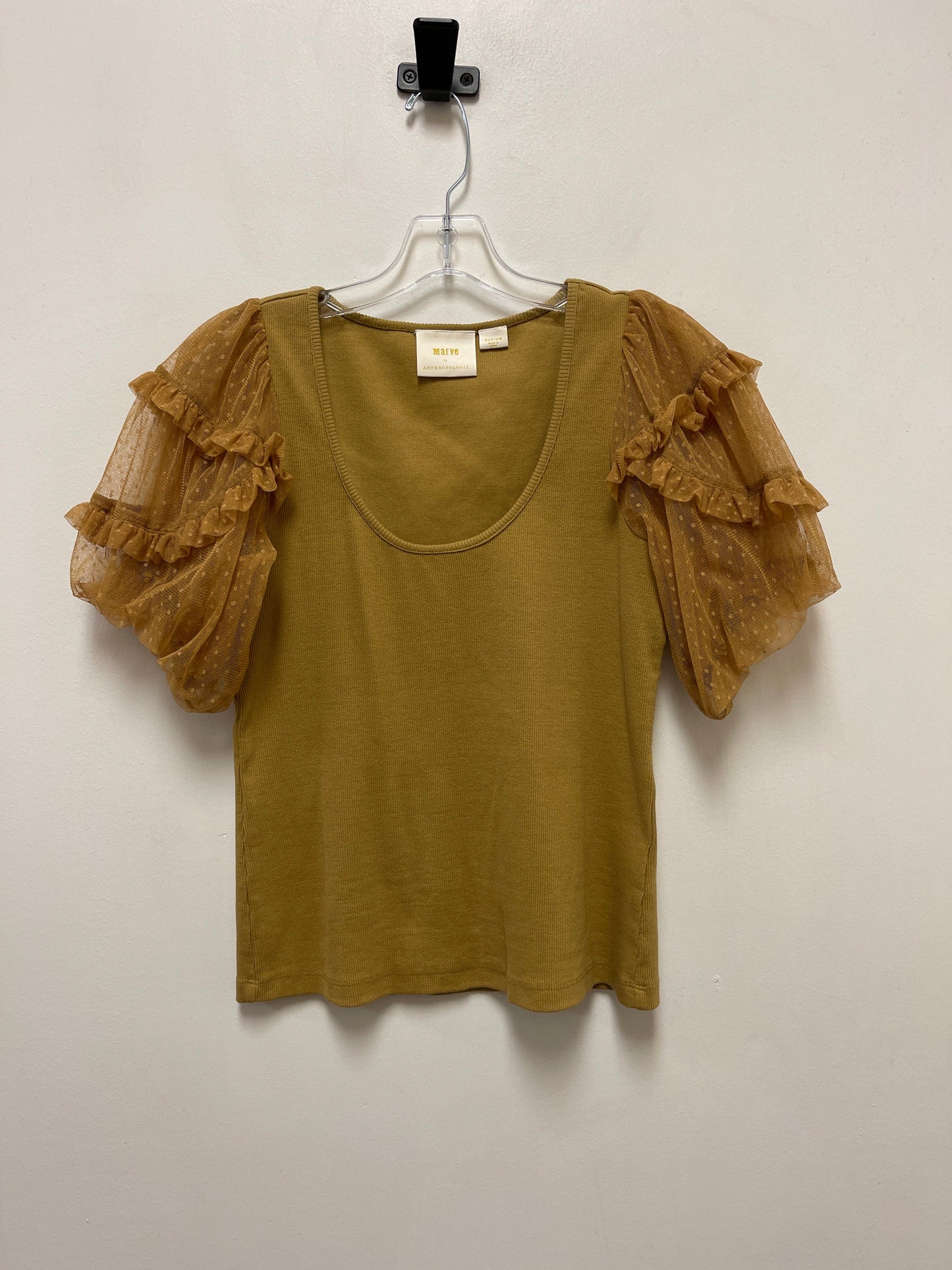 Top Short Sleeve By Maeve In Yellow, Size: M