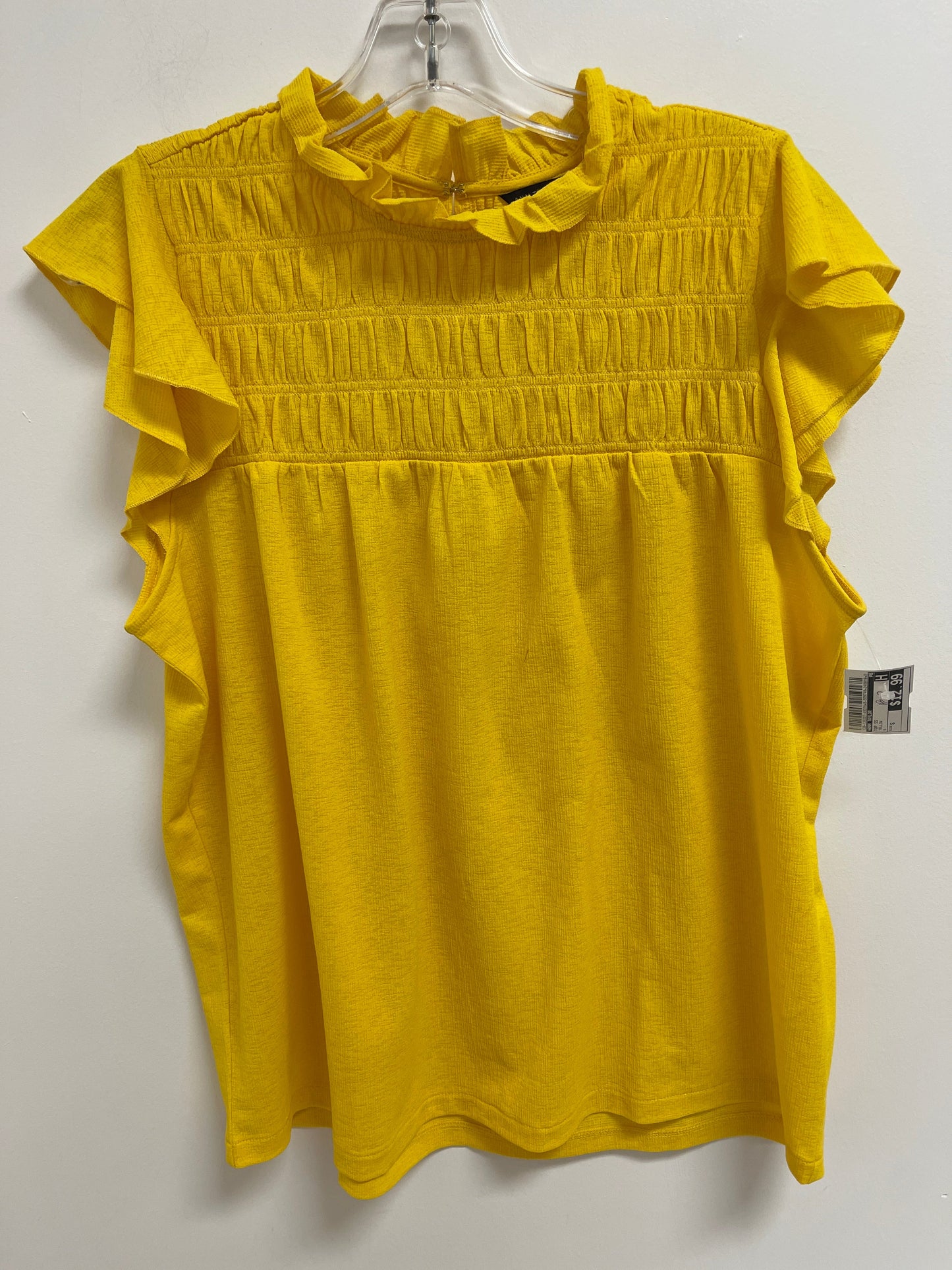 Top Short Sleeve By Ann Taylor In Yellow, Size: S