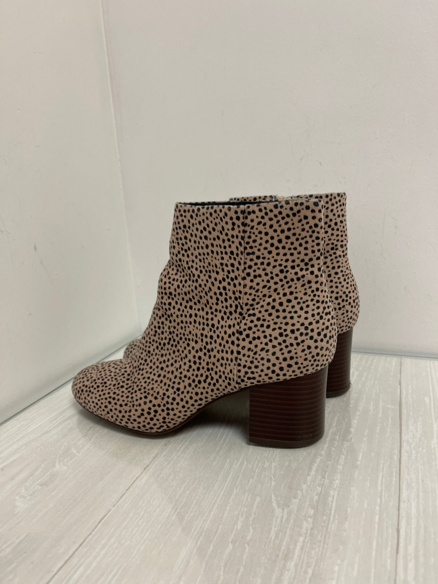 Boots Ankle Heels By Loft In Animal Print, Size: 7