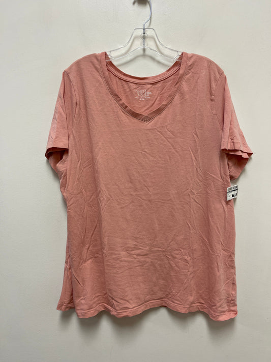 Top Short Sleeve Basic By Time And Tru In Pink, Size: 3x