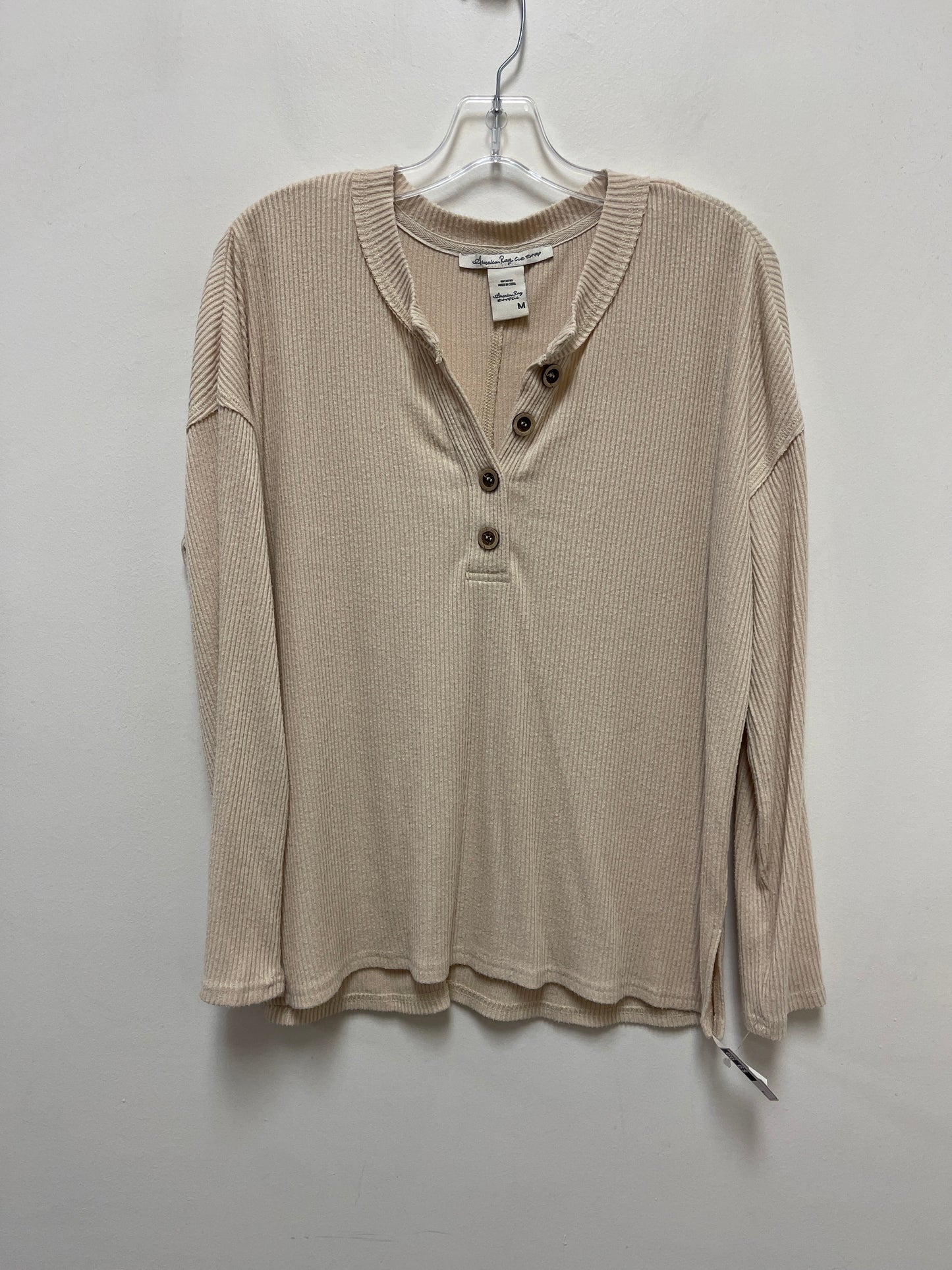 Top Long Sleeve By American Rag In Cream, Size: M