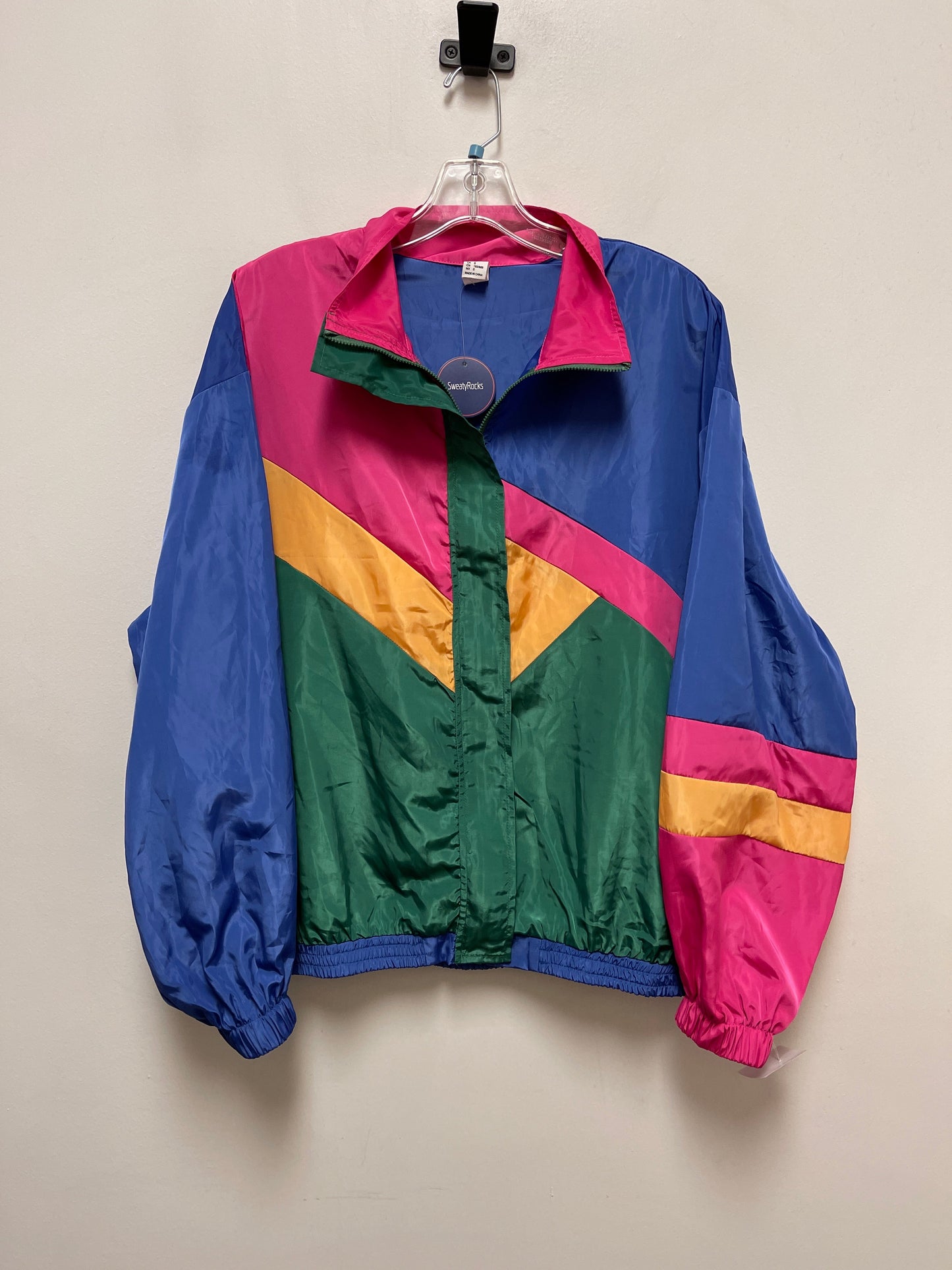 Jacket Windbreaker By Clothes Mentor In Multi-colored, Size: S