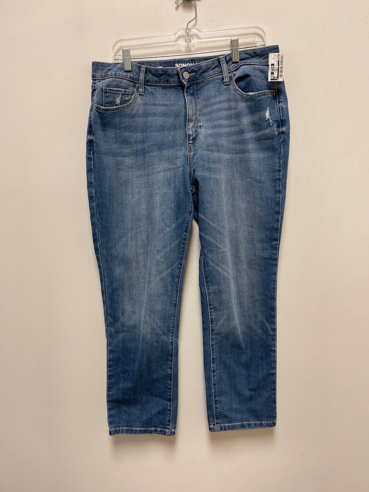 Jeans Straight By Sonoma In Blue Denim, Size: 16