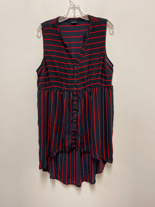 Top Sleeveless By Torrid In Blue & Red, Size: 1x