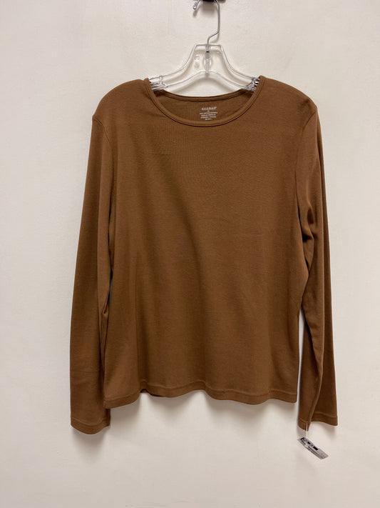 Top Long Sleeve By Hannah In Brown, Size: Xl