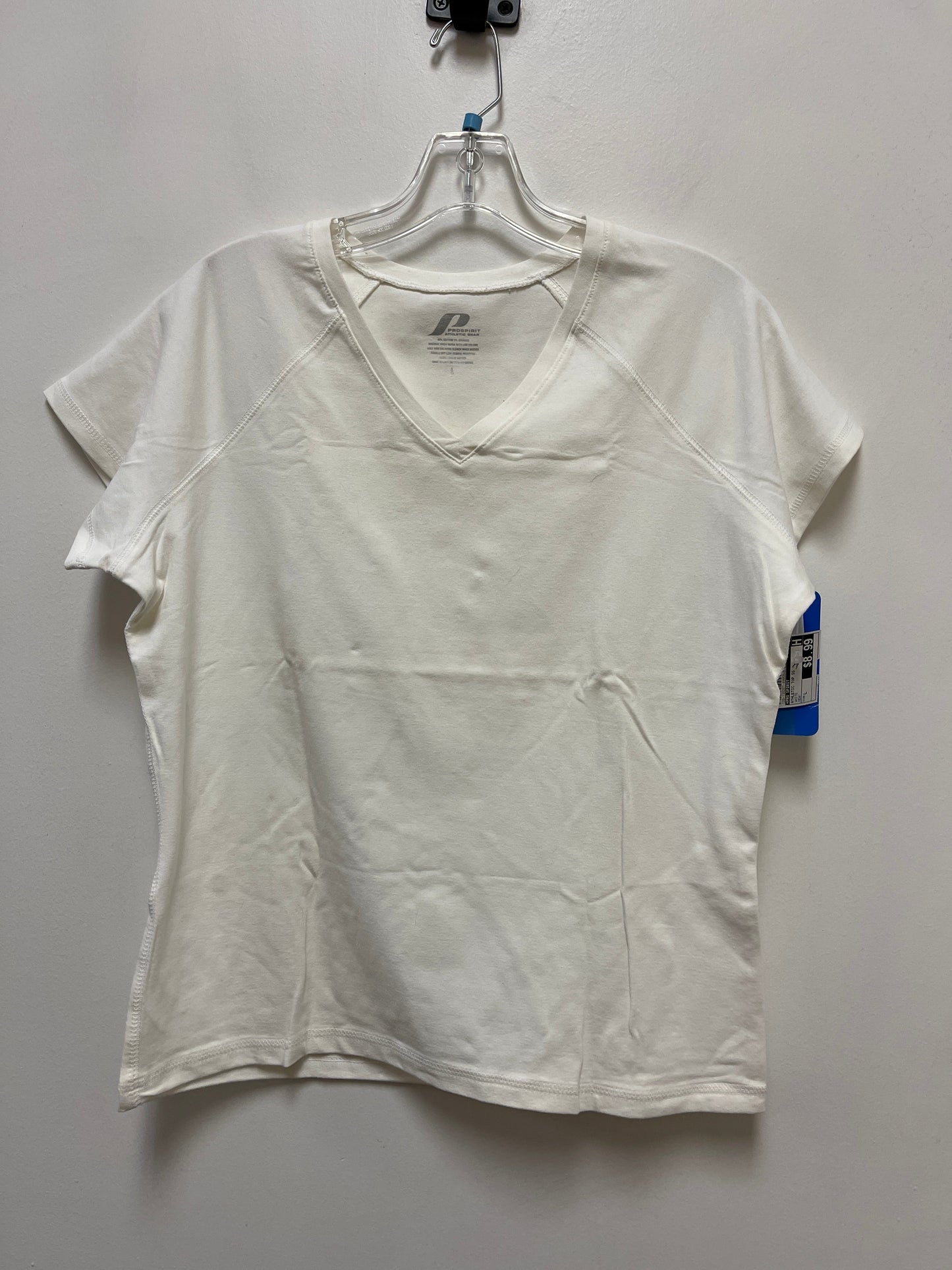 Athletic Top Short Sleeve By Pro Spirit In White, Size: L