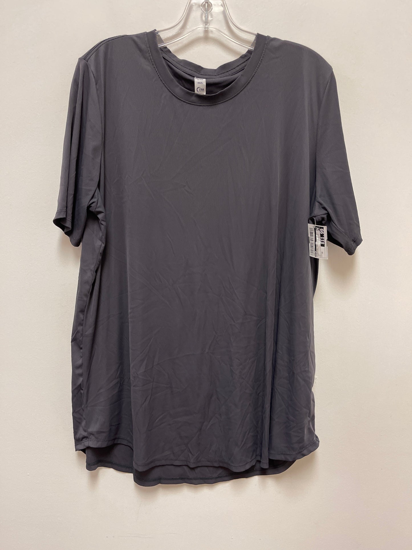 Athletic Top Short Sleeve By Zyia In Grey, Size: 3x