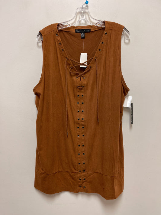 Top Sleeveless By French Laundry In Brown, Size: 3x