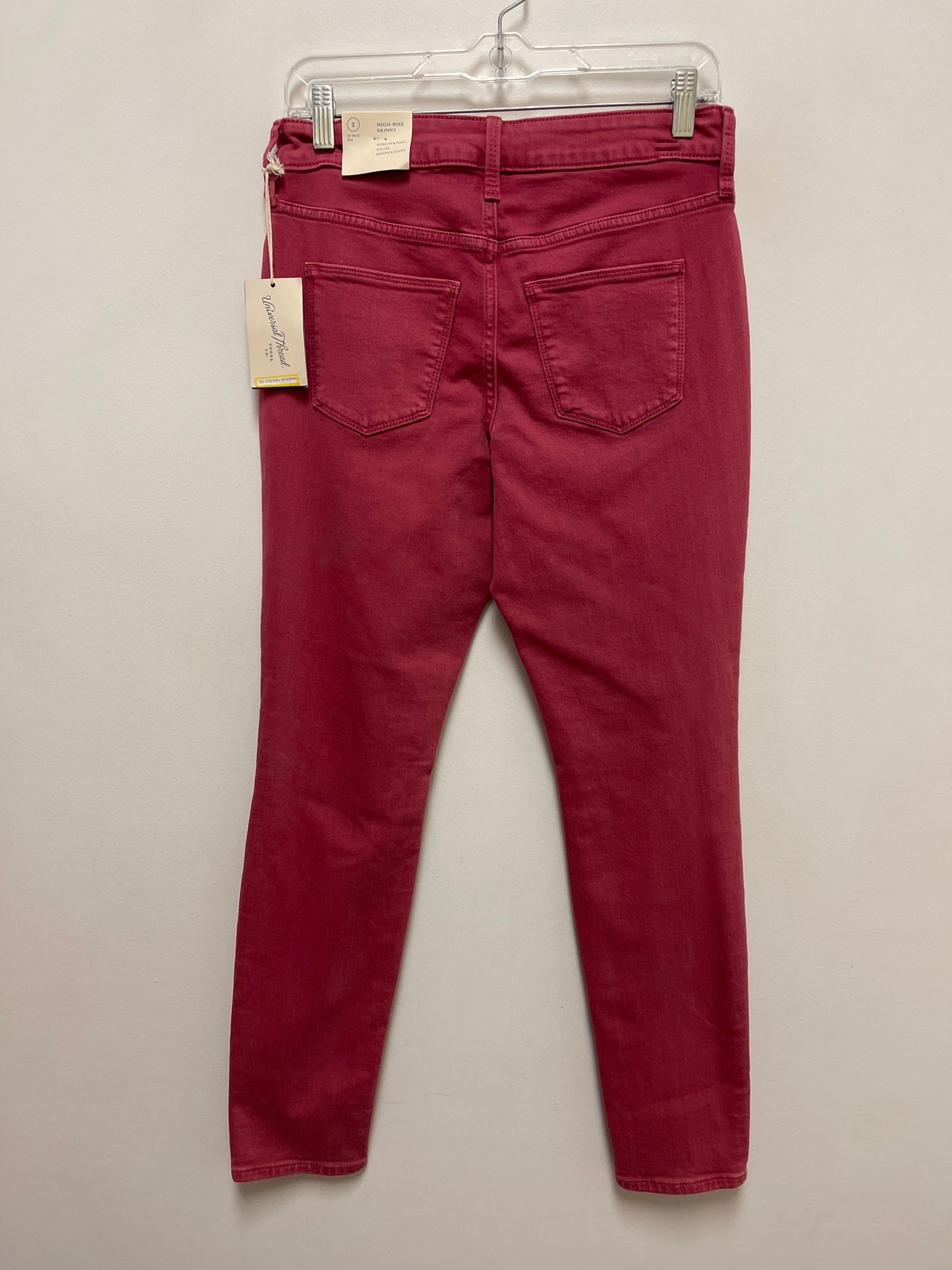 Jeans Skinny By Universal Thread In Pink Denim, Size: 2