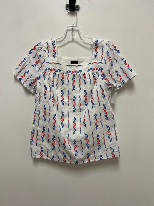 Top Short Sleeve By Talbots In Blue Red & White, Size: S