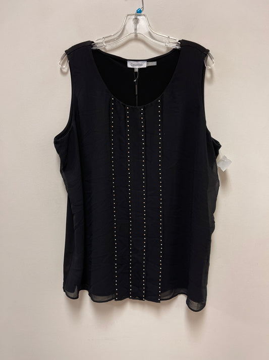 Top Sleeveless By Calvin Klein In Black, Size: 2x