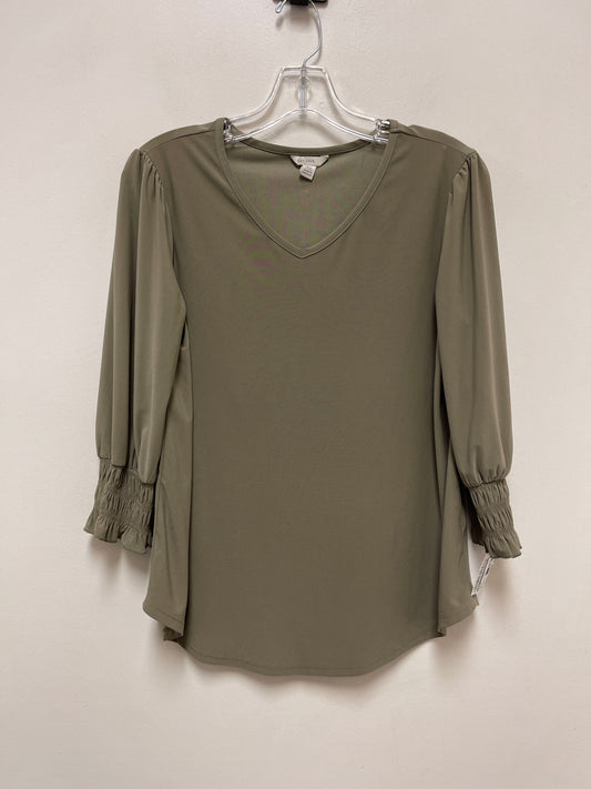 Top Long Sleeve By Cato In Green, Size: Xs