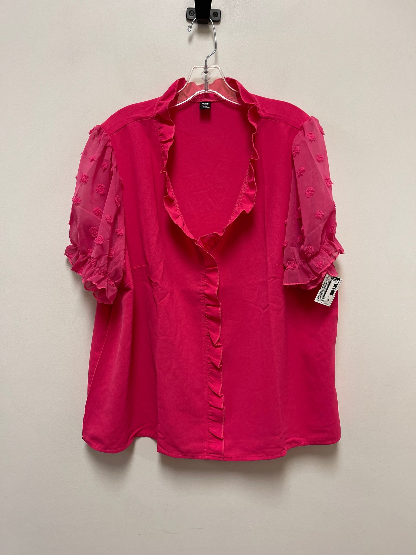 Top Short Sleeve By Shein In Pink, Size: 1x