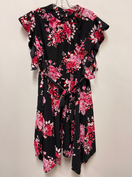 Dress Casual Midi By Shein In Black & Red, Size: 1x