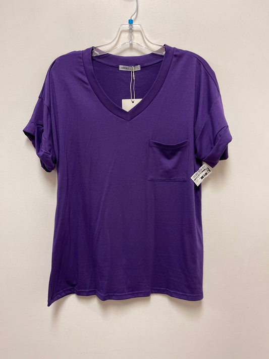 Top Short Sleeve Basic By Clothes Mentor In Purple, Size: L