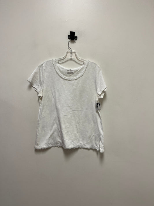 Top Short Sleeve By Talbots In White, Size: L