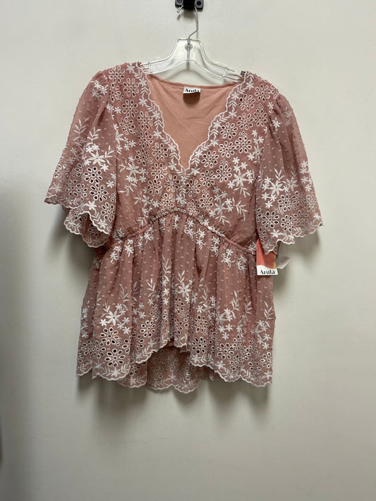 Top Short Sleeve By Clothes Mentor In Pink, Size: 1x