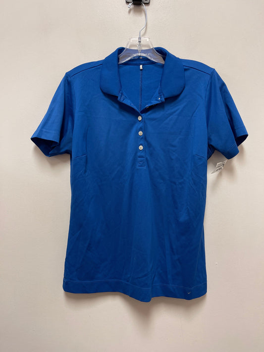 Athletic Top Short Sleeve By Nike In Blue, Size: L