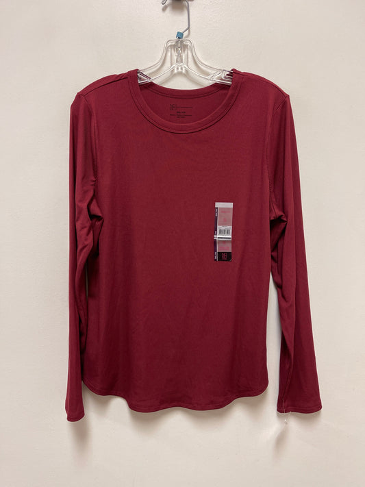 Top Long Sleeve By No Boundaries In Red, Size: 2x