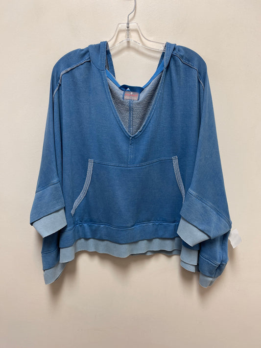 Athletic Sweatshirt Hoodie By Free People In Blue, Size: M