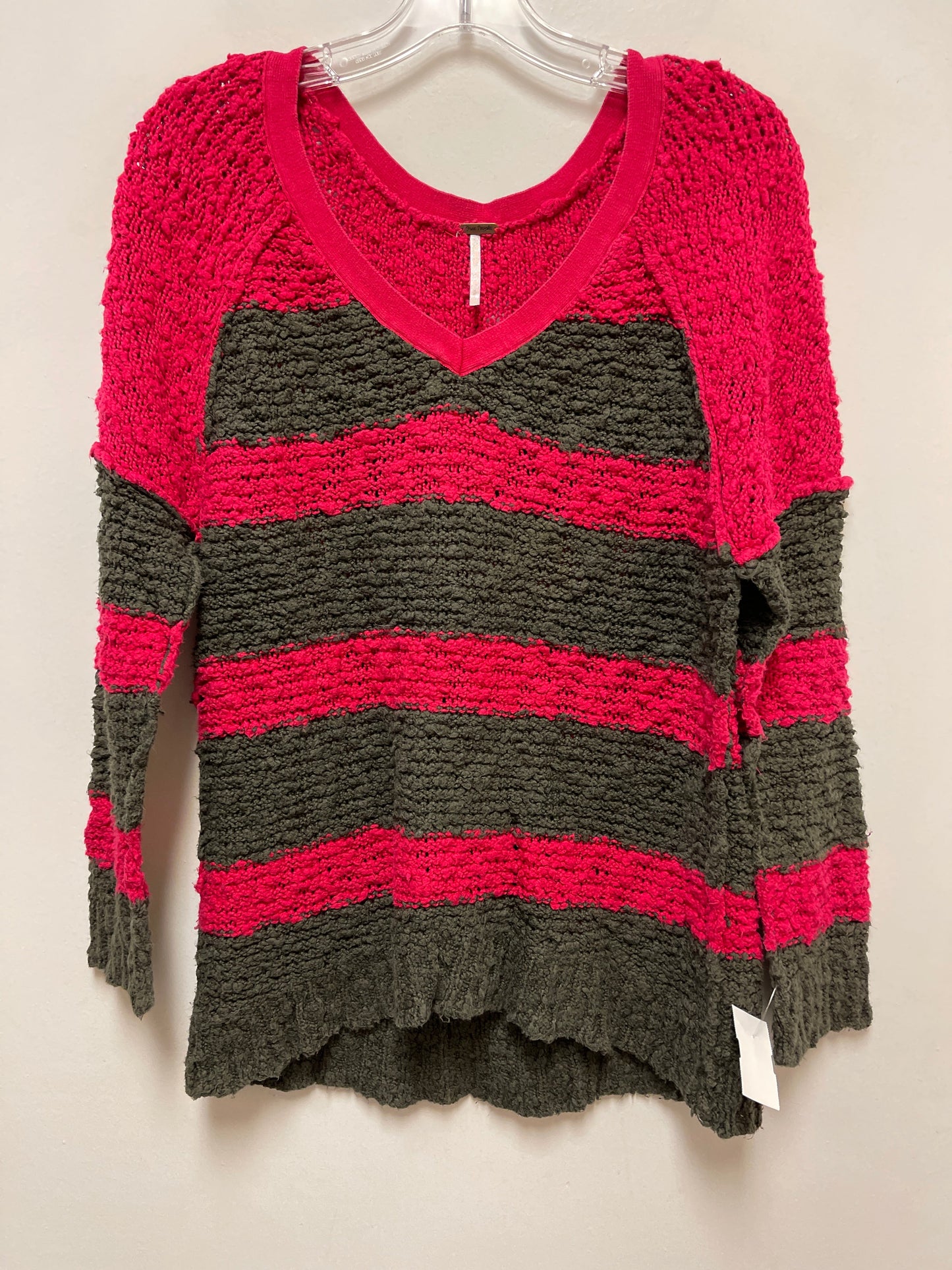 Sweater By Free People In Green & Pink, Size: S