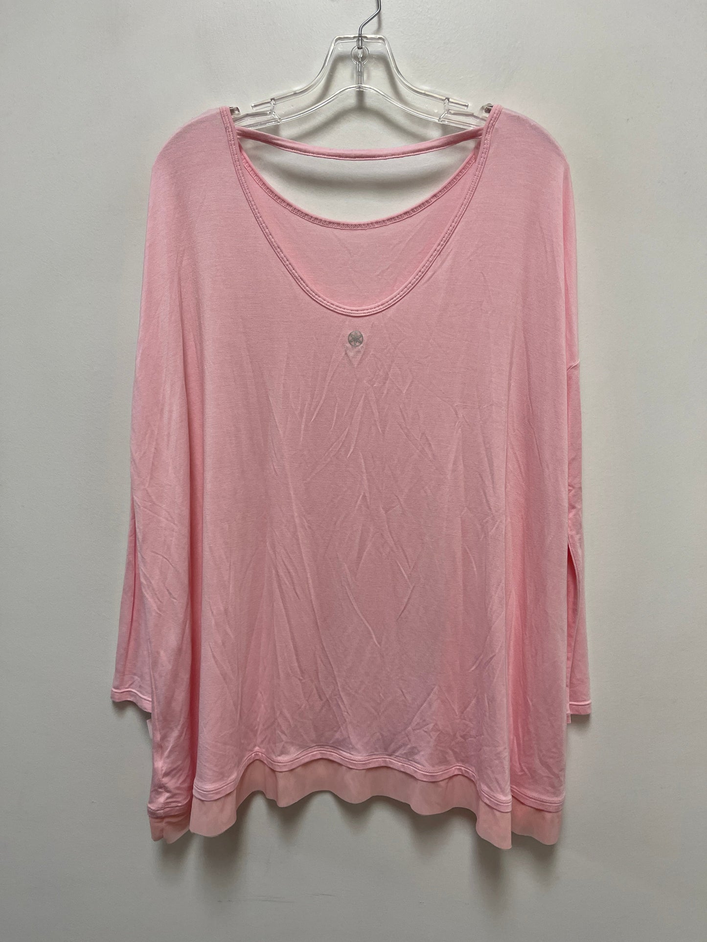 Athletic Top Long Sleeve Collar By Gaiam In Pink, Size: L