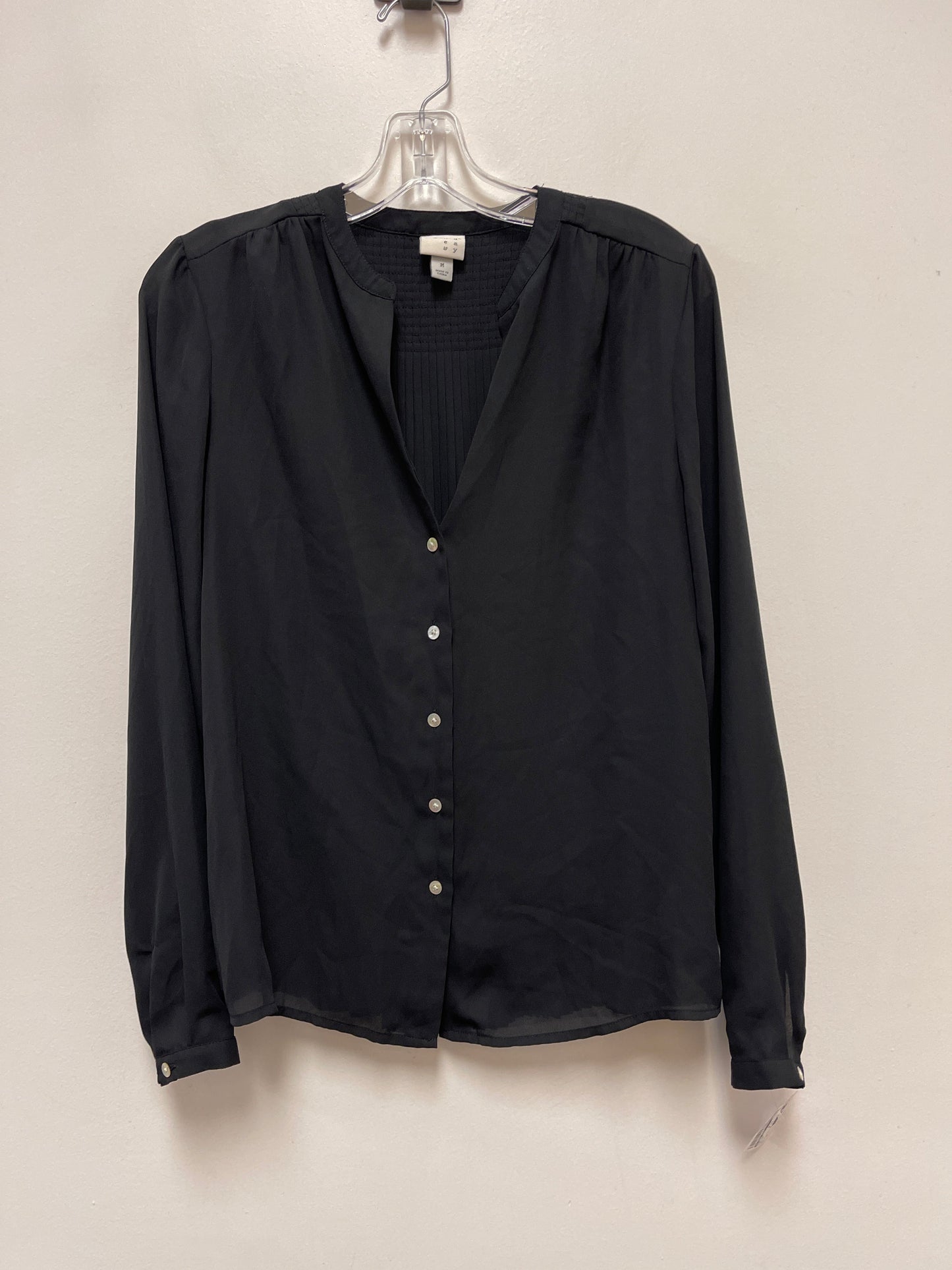 Top Long Sleeve By A New Day In Black, Size: M